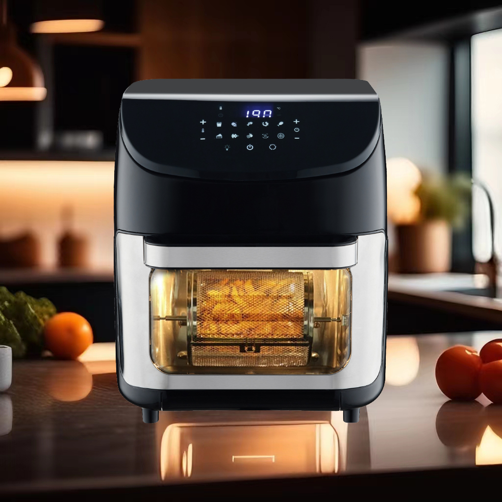 倾斜液晶触摸可视大容量方形12L多功能大手柄空气烤箱 倾斜液晶触摸可视大容量方形12L多功能大手柄空气烤箱