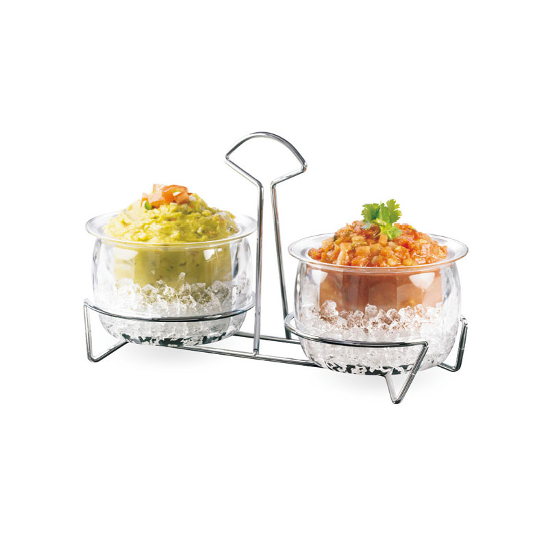 双碗冰上蘸酱容器